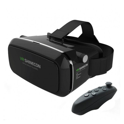 3D окуляри віртуальної реальності VR SHINECON з пультом, Чорний фото №2