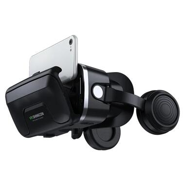 Окуляри віртуальної реальності для смартфонів Shinecon SC-G04DEA із навушниками (Чорний) фото №5