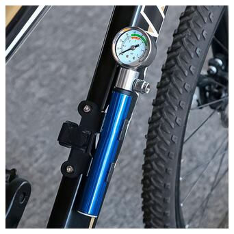 Насос велосипедний West Biking 0711032 Ручний з індикатором Blue фото №3