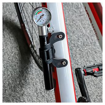 Насос велосипедний ручний West Biking 0711032 Black міні з манометром для накачування коліс фото №7