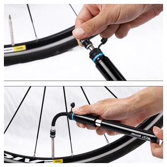 Насос ручний для велосипеда West Biking 0711056 Black велосипедний міні для накачування шин коліс фото №8