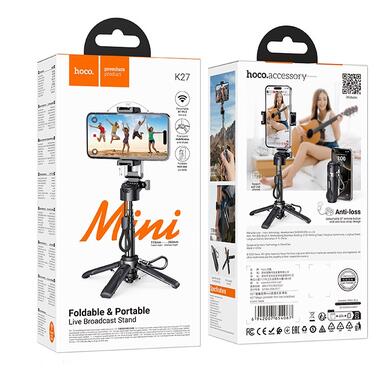 Селфи-монопод HOCO K27 Magic portable mini live broadcast stand Black (6942007654067) фото №2