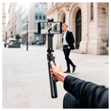 Селфи-монопод HOCO K32 Soporte smart live broadcast holder Black (6942007666824) фото №9