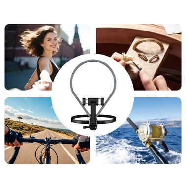 Крепление на шею HOCO K30 Campo neck-hanging holder Black Gray (6942007664639) фото №7