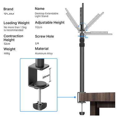 Штатив-держатель Ulanzi Vijim Desktop Extendable Light Stand (UV-2248 LS01) (2248) фото №10