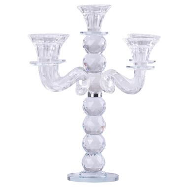 Свічник канделябр скляний на пять свічок 30 см (HP435) фото №1