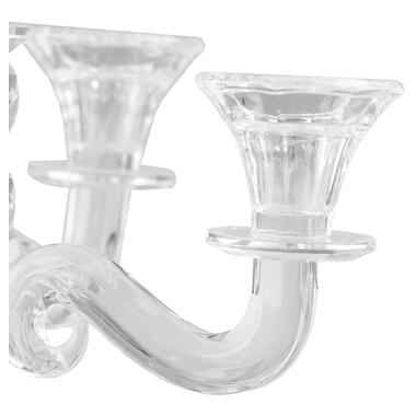 Свічник канделябр скляний на пять свічок 30 см (HP435) фото №3