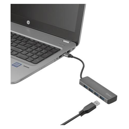 Хаб USB Trust Halyx 4-Port USB-A 3.2 ALUMINIUM фото №11