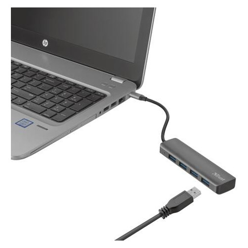 Хаб USB Trust Halyx USB-C до 4 портів USB-A 3.2 АЛЮМІНІЙ фото №4