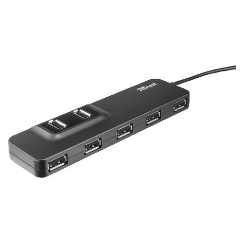 Хаб USB Trust Oila 7 Port USB 2.0 Hub - чорний фото №4