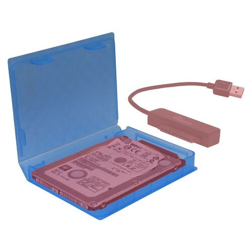 Бокс Argus для HDD/SSD 2.5" синий (88885391) фото №2