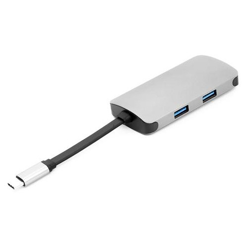 Концентратор USB-C PowerPlant CA911691 USB-C-2xUSB3.0 HDMI RJ45 USB-C фото №1