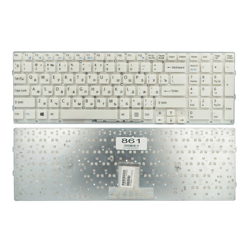 Клавіатура для ноутбука Sony VPC-EB Series біла без рамки (V111678A) фото №1
