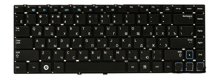 Клавіатура для ноутбука Samsung 300E4A чорний, без кадру фото №1