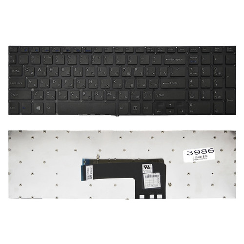 Клавіатура Sony Fit 15 SVF15 UA Чорна без рамки Прямий Enter (149239561) фото №1