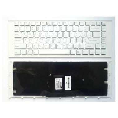 Клавіатура ноутбука Sony VPC-EA Series біла з білою рамкою RU (A43576) фото №1