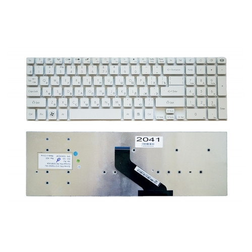 Клавіатура Gateway NV55 Packard Bell TS11 LS11 F4211, біла без рамки, Прямий Enter, Оригінал (PK130042B04) фото №1