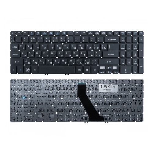Клавіатура для ноутбука Acer Aspire V5-531 V5-551 V5-571 Ultra M3-581 M5-581, чорна без рамки, Прямий Enter (MP-11F53U4-528) фото №1