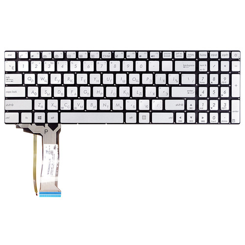 Клавіатура для ноутбука ASUS N551, N551JQ сріблястий, без кадру фото №1