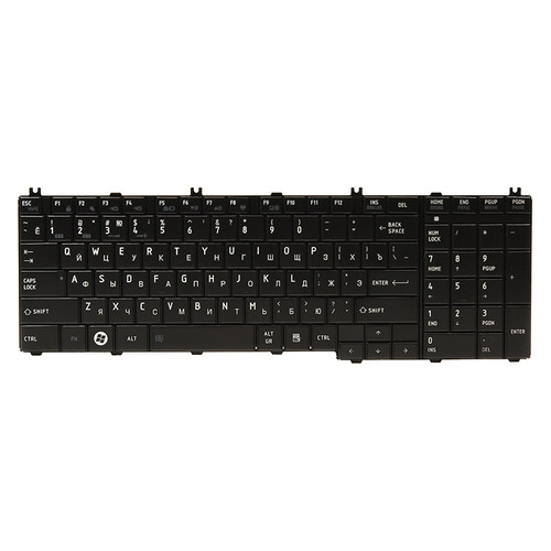 Клавіатура для ноутбука Toshiba Satellite C650, L650 чорний, чорний кадр фото №1