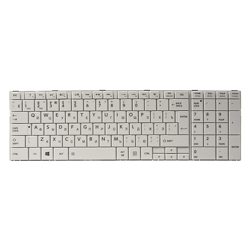 Клавіатура для ноутбука Toshiba Satellite C850, C870 білий, білий кадр фото №1