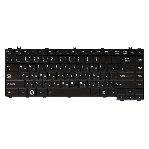 Клавіатура для ноутбука Toshiba Satellite L600 чорний, чорний кадр фото №1