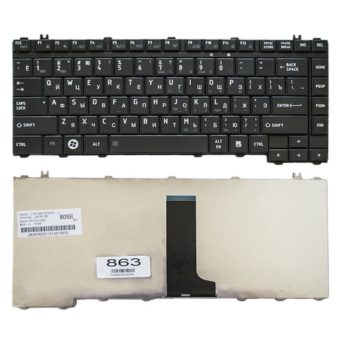 Клавіатура Toshiba Satellite A200 A205 A210 A215 A300 A305 M200 M205 M300 M305 L300 L305 Чорна (9J.N9082.E0R) фото №1