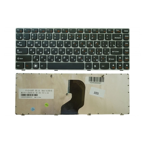 Клавіатура Lenovo Ideapad Z450 Z460 Z460A Z460G, чорна/сіра (25-010875) фото №1