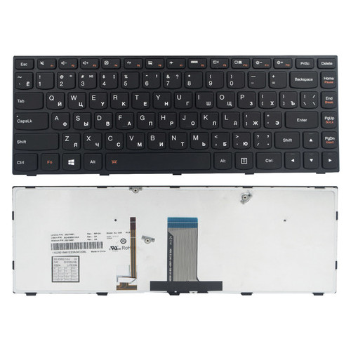 Клавіатура Lenovo IdeaPad G40-30 G40-45 G40-70 G40-75 Z40-70 Z40-75 Flex 2-14 Чорне підсвічування Оригінал (25215661) фото №1