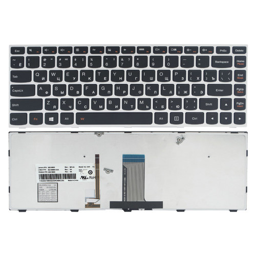 Клавіатура Lenovo IdeaPad G40-30 G40-45 G40-70 G40-75 Z40-70 Z40-75 Flex 2-14 Чорне/сіре підсвічування Оригінал (25215630) фото №1