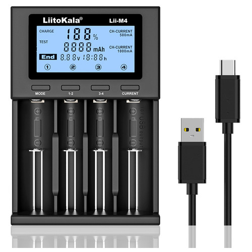 Універсальне ЗУ Liitokala Lii-M4, 4 канали, Ni-Mh/Li-ion, USB Type-C, Powerbank, Test, LCD, Box фото №1