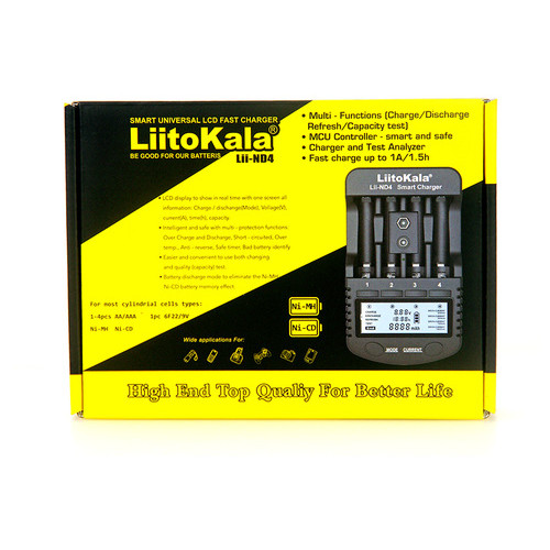 Універсальне ЗУ Liitokala Lii-ND4, 4 канали Ni-Mh/крона, тест, 220V/12V кабель, LED фото №4