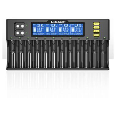 Універсальний зарядний пристрій Liitokala Lii-S12, 12+2 каналів, Ni-Mh/Li-ion/LiFePo4/крона, 220V/12V, LED+LCD, Box фото №1