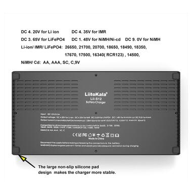 Універсальний зарядний пристрій Liitokala Lii-S12, 12+2 каналів, Ni-Mh/Li-ion/LiFePo4/крона, 220V/12V, LED+LCD, Box фото №9