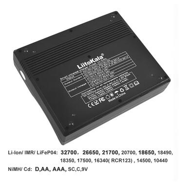 Універсальне ЗУ Liitokala Lii-D4XL, 4+2 каналів, Ni-Mh/Li-ion/LiFePo4/крона, 220V/12V, LED+LCD, Box фото №9