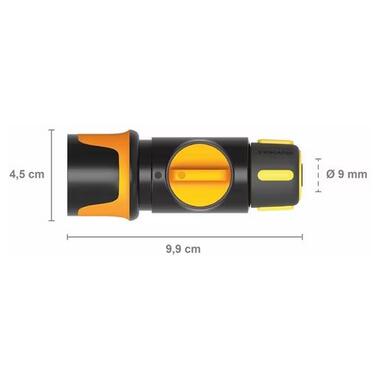 Конектор для шланга Fiskars з механізмом ВКЛ/ВИМК 9 мм (3/8")(1027085) фото №2