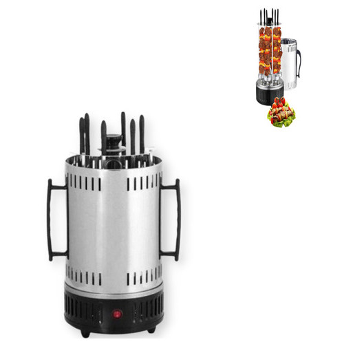 Шашличниця вертикальна електрична Kebabs Machine на 6 шампурів 1000 Вт нержавіюча сталь (3763_943) фото №1