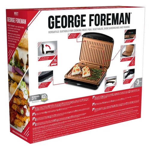 Гриль George Foreman 25811-56 Fit Grill Copper Medium фото №7