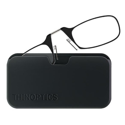 Очки для чтения с мобильного Thinoptics 2.50 черные + Чехол универсальный черный (2.5BBUP) фото №1