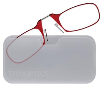 Очки для чтения Thinoptics 2.50 Красные + Чехол универсальный Прозрачный (2.5REDWUP) фото №1