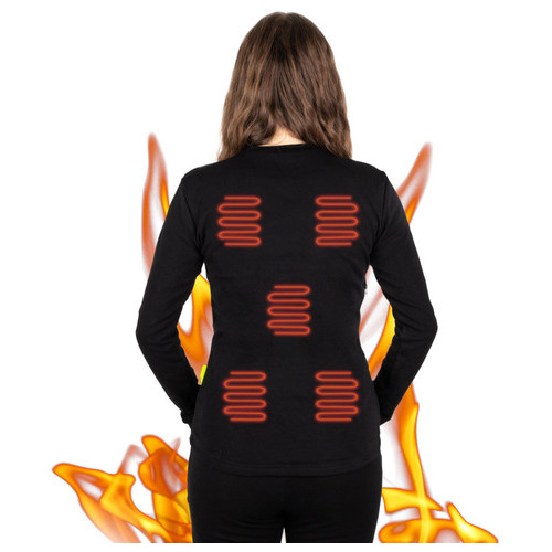 Жіноча футболка з довгим рукавом з підігрівом W-TEC Insulong Lady - чорний/XL (23760-XL) фото №2