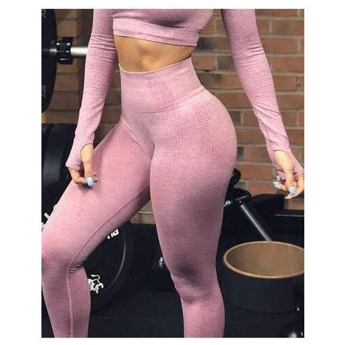 Легінси жіночі спортивні M 6116 рожеві фото №5
