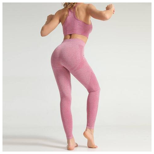 Легінси жіночі спортивні M 6116 рожеві фото №3