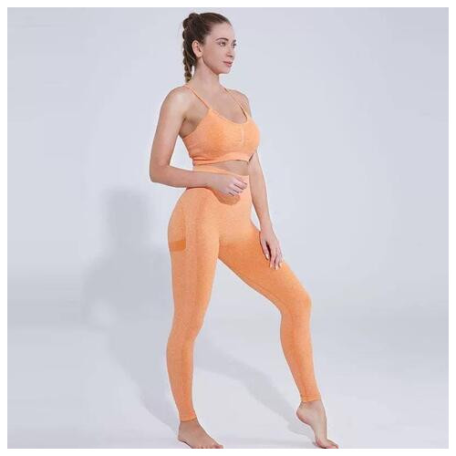 Легінси жіночі спортивні M 6202 оранжеві фото №2