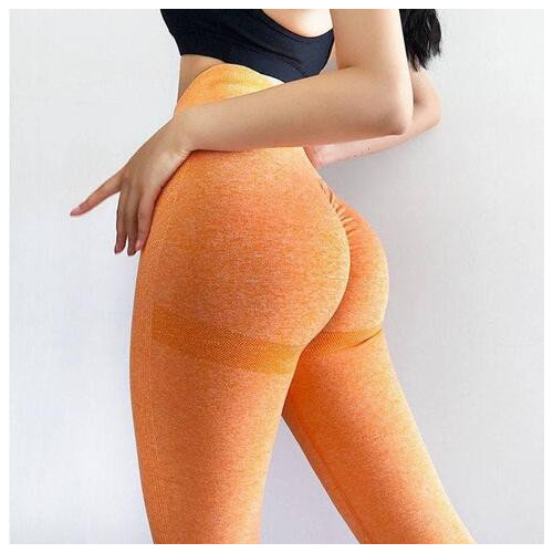 Легінси жіночі спортивні M 6202 оранжеві фото №4