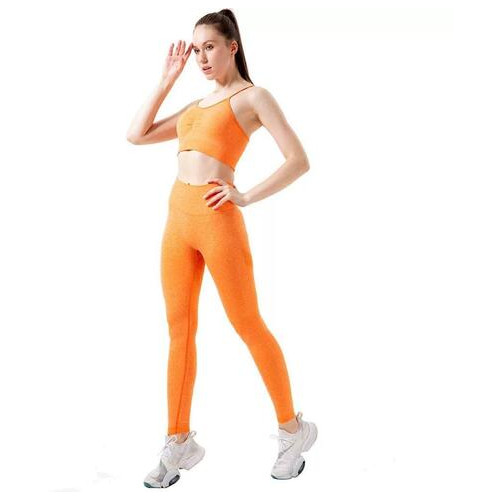 Легінси жіночі спортивні M 6202 оранжеві фото №5