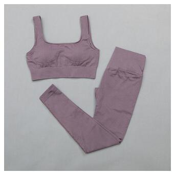 Комплект для фітнесу Fashion топ і легінси 11817 S темно-рожевий фото №2