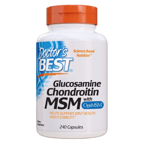 Для суглобів та зв'язок Doctor's Best Glucosamine Chondroitin MSM 240 капсул (CN5322) фото №1