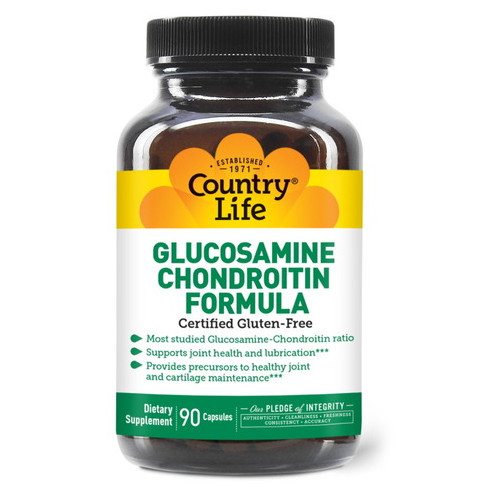 Препарати для суглобів та зв'язок Country Life Glucosamine Chondroitin Formula 90 капсул фото №1