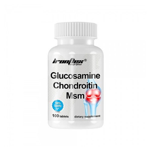 Препарат для суглобів та зв'язок IronFlex Glucosamine Chondroitin MSM 100 таблеток фото №1